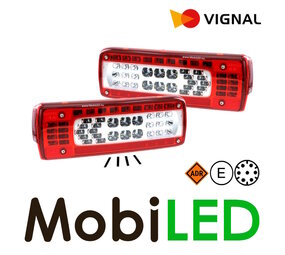 Vignal Set achterlichten LC10 6 functies 7pin bajonet ADR 24V Vignal Set achterlichten LC10 6 functies 7pin bajonet ADR 24V