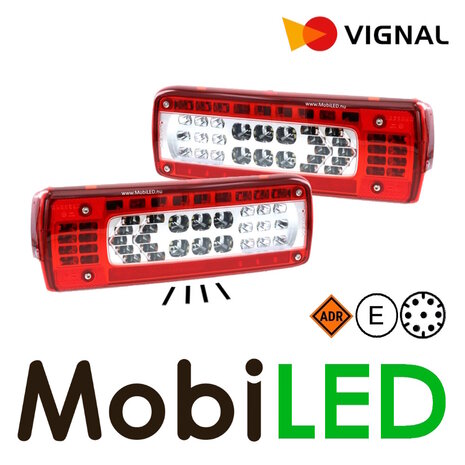 Vignal Vignal Set rear lights 5 functions 24V 7-pin bayonet license plate E-mark