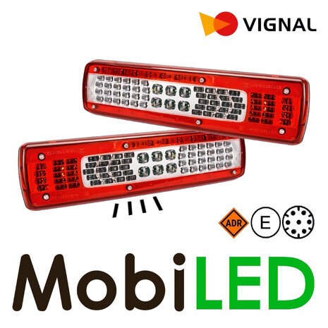 Vignal Vignal Set rear lights 5 functions 24V 7-pin bayonet license plate E-mark