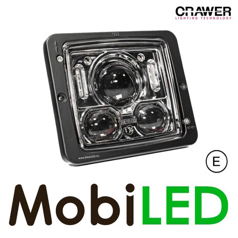 Crawer Crawer Square headlight black E-mark