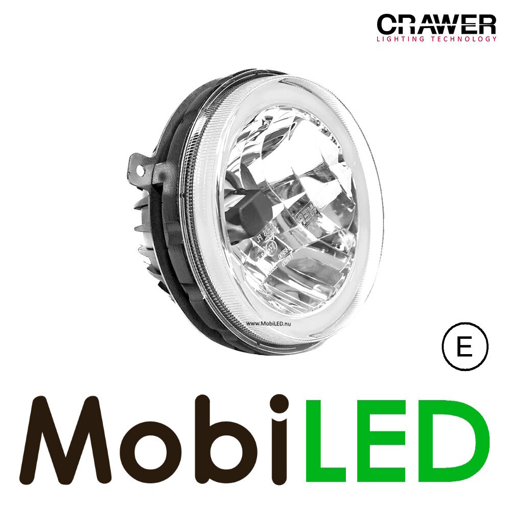Crawer Crawer Headlight 5 inch round with angel eyes E-mark