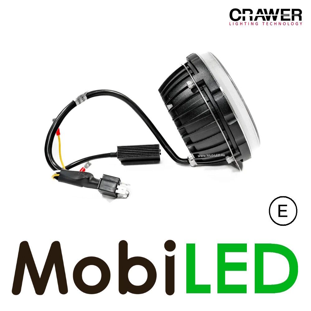 Crawer Crawer Headlight 5 inch round with angel eyes E-mark