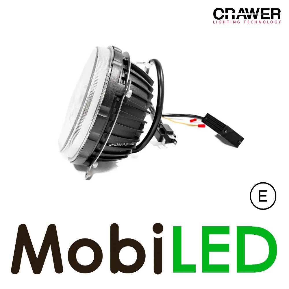 Crawer Crawer Koplamp 5 inch rond met angel eyes E-keur Crawer Crawer Koplamp 5 inch rond met angel eyes E-keur