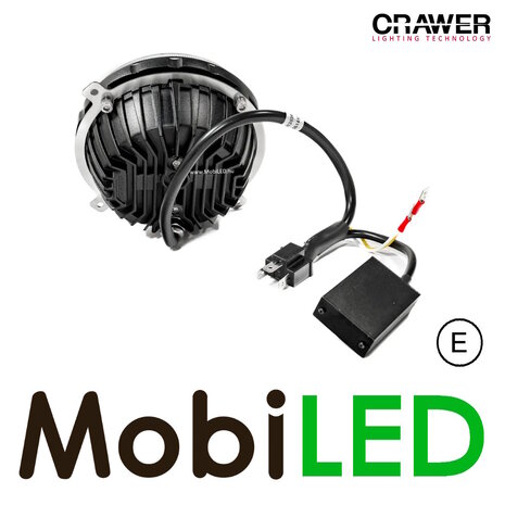 Crawer Crawer Headlight 5 inch round with angel eyes E-mark
