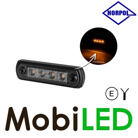 HORPOL Horpol Marking slim line 4 LEDs amber graphite 12-24 volts E-mark