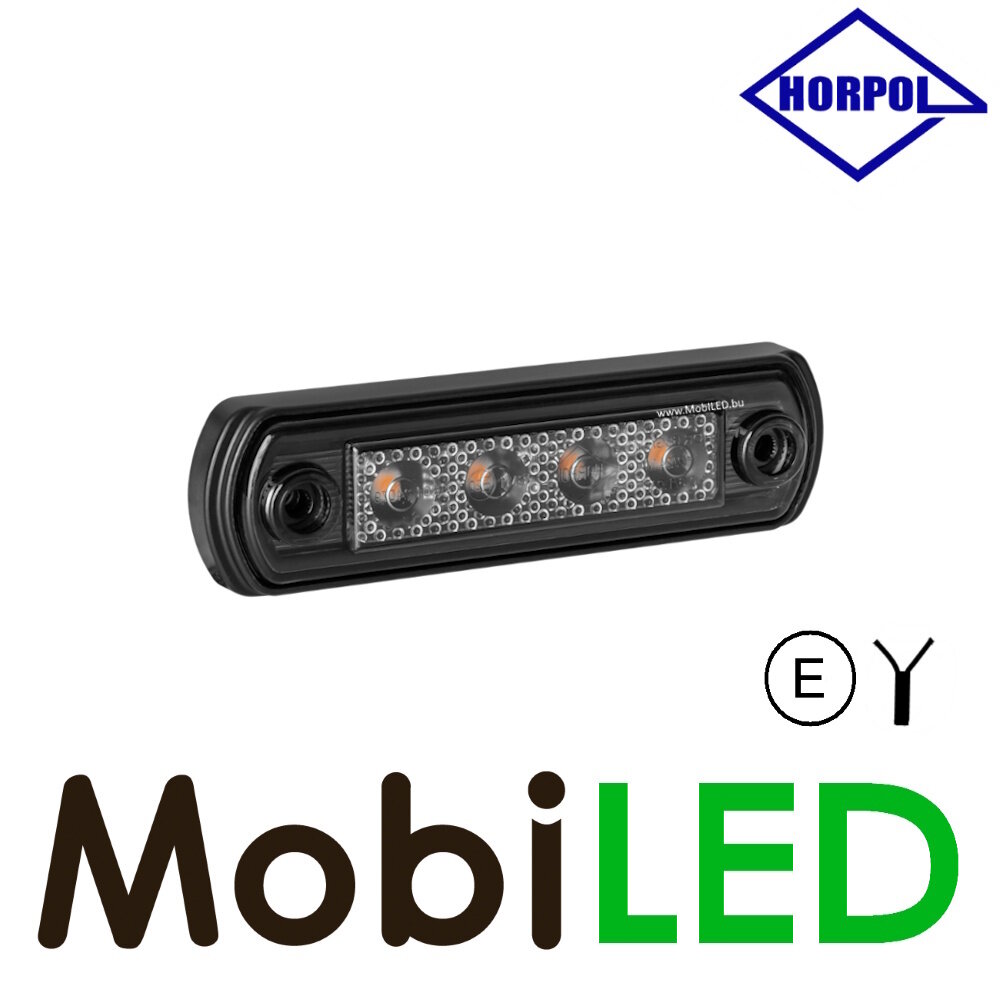 HORPOL Horpol Markering slim line 4 leds wit graphite 12-24 volt E-keur