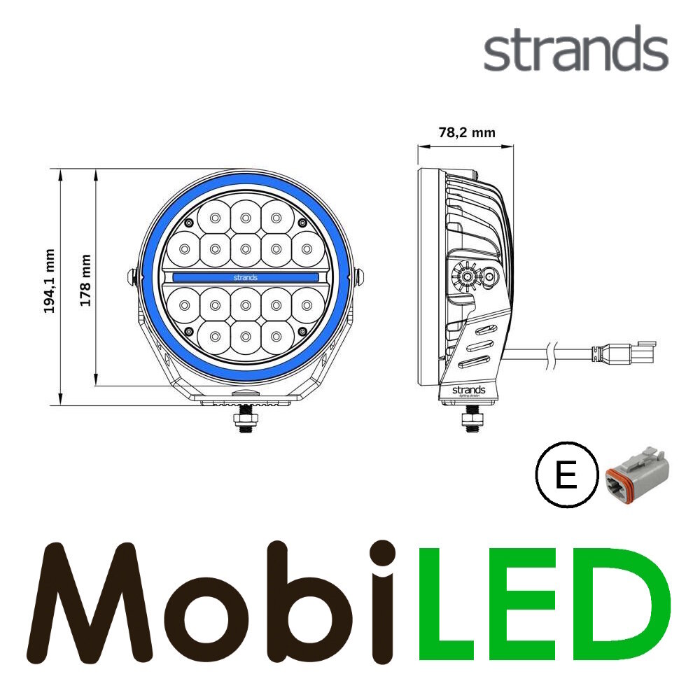 Strands Strands Siberia XPA Driving Light 7″ feu de position ambre/blanc