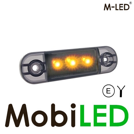 M-LED M-LED Markering slim line amber/wit  dark look E-keur 12-24 volt