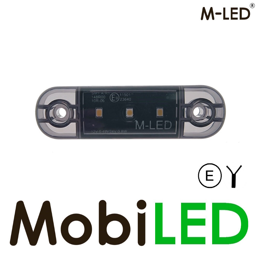 M-LED M-LED Marking slim line amber/white  dark look E-mark 12-24 volts
