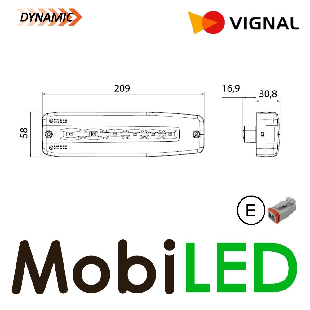 Vignal Vignal Rear light 3 functions dynamic turn signal E-mark