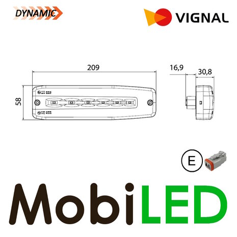 Vignal Vignal Achterlicht 3 functies dynamische richtingaanwijzer E-keur