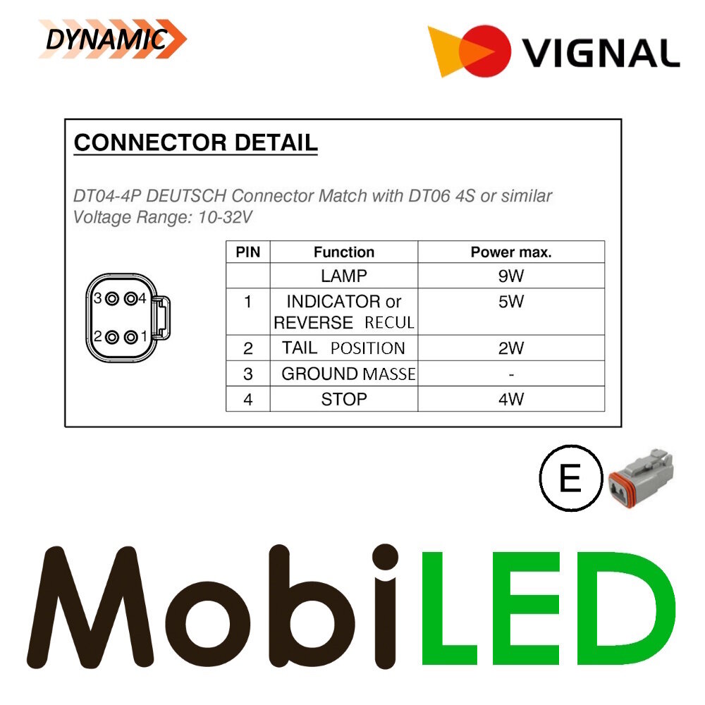 Vignal Vignal Rear light 3 functions dynamic turn signal E-mark