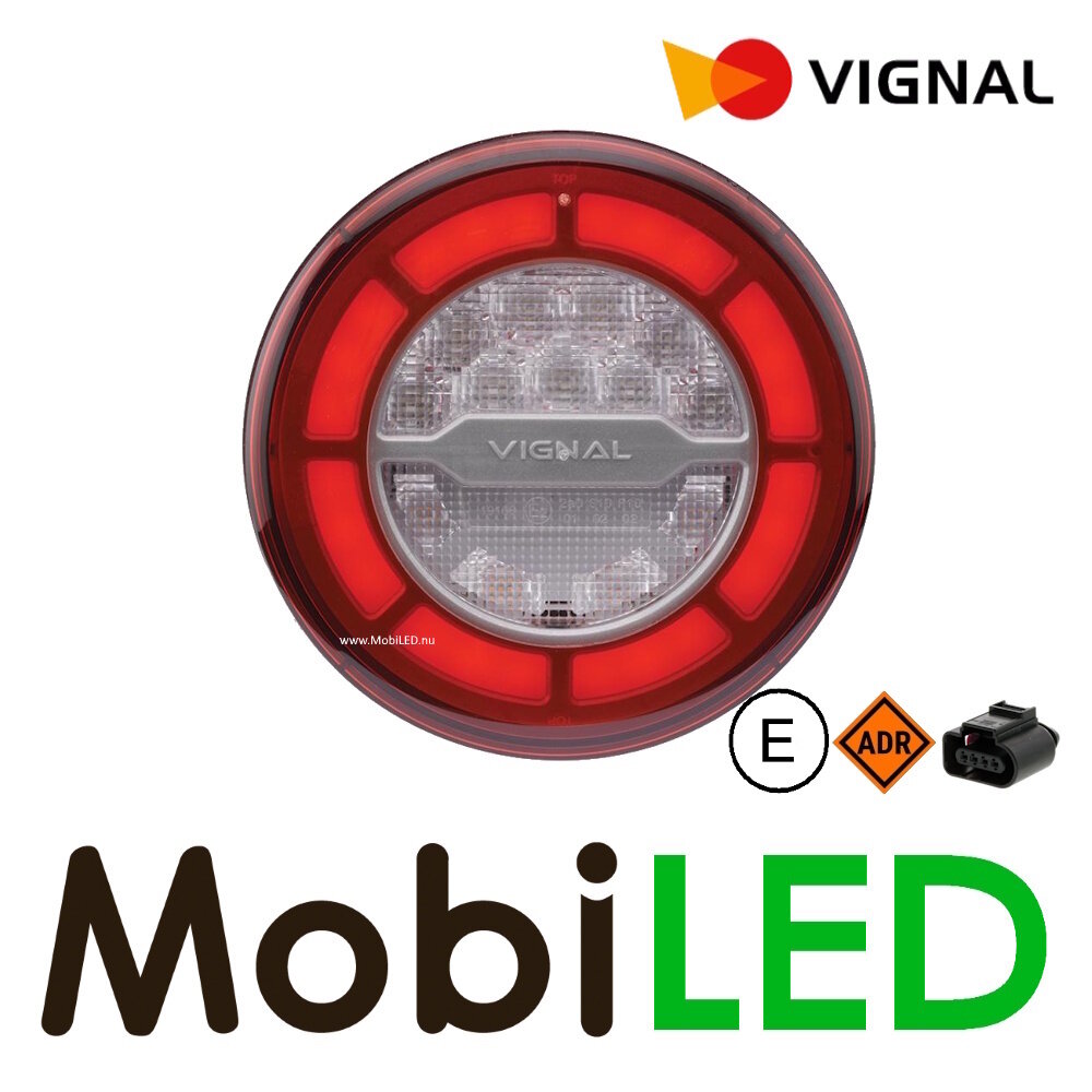 Vignal Vignal Achterlicht 3 functies NEON look richtingaanwijzer en remlicht E-keur