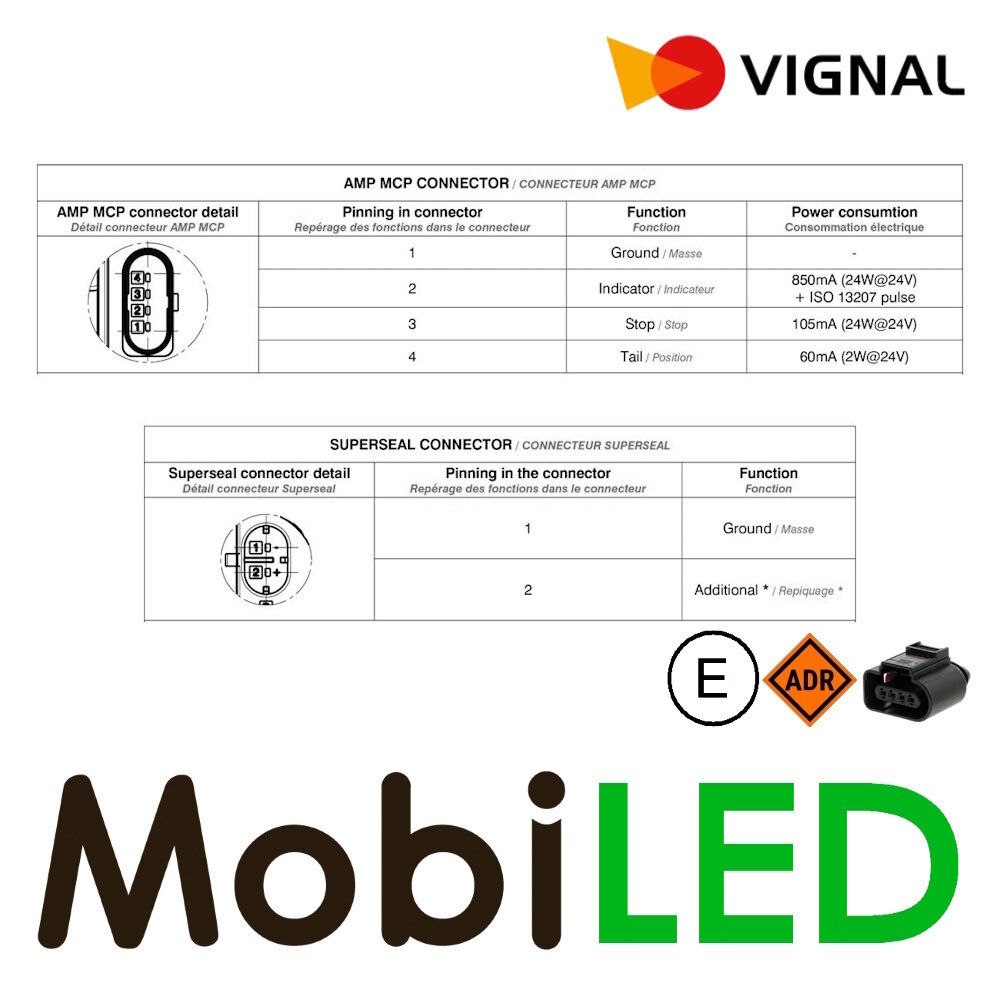 Vignal Vignal Achterlicht 3 functies NEON look richtingaanwijzer en remlicht E-keur