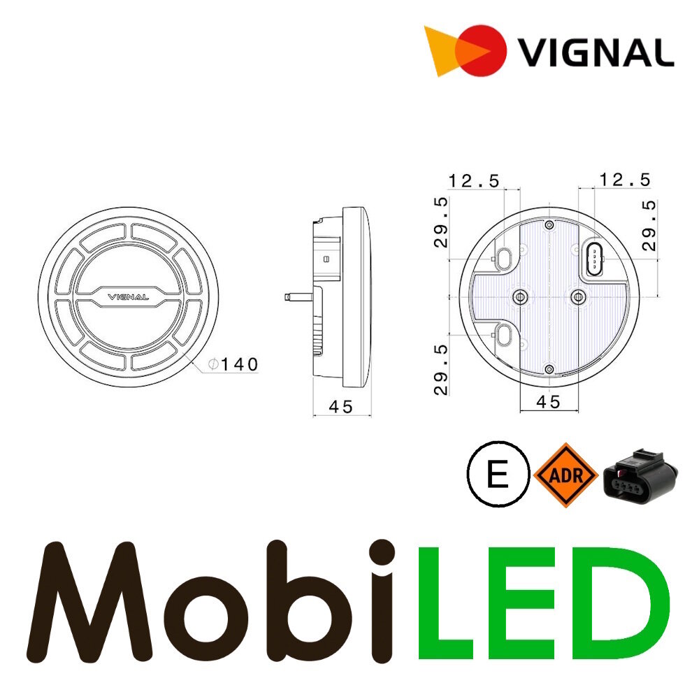 Vignal Vignal Achterlicht 3 functies NEON look richtingaanwijzer en remlicht E-keur