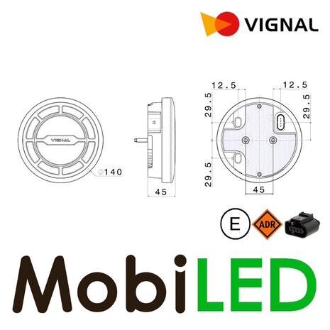 Vignal Vignal Achterlicht 3 functies NEON look richtingaanwijzer en remlicht E-keur