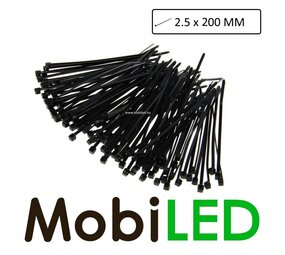 100x  (2,5 mm x 200 mm) Kabelbinders, tie-wraps, bundelbandjes