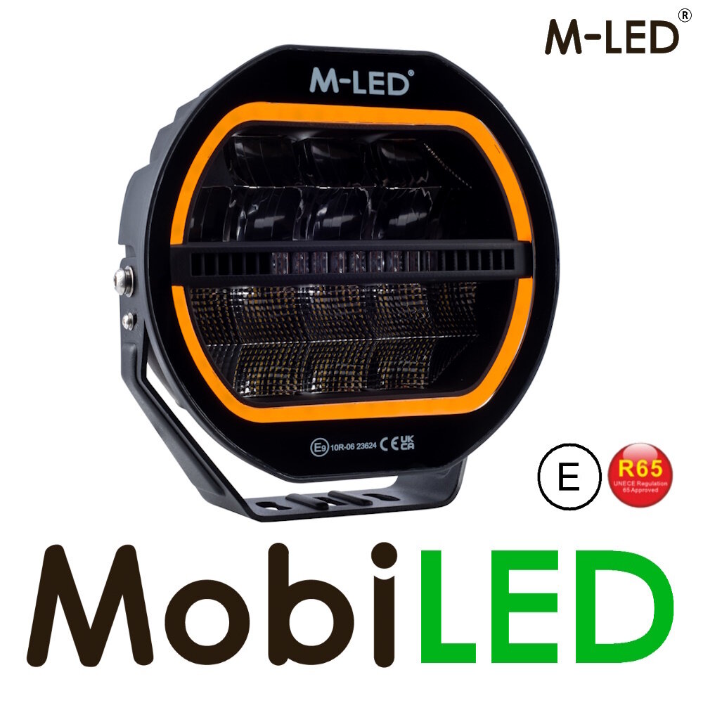 M-LED M-LED Co-Pilot amber/white position light and flash dark look 9 inch E-mark M-LED M-LED Co-Pilot amber/white position light and flash dark look 9 inch E-mark
