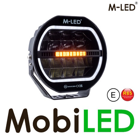 M-LED M-LED projecteur loin 66 watts 7" Noir avec DRL et flash E-mark