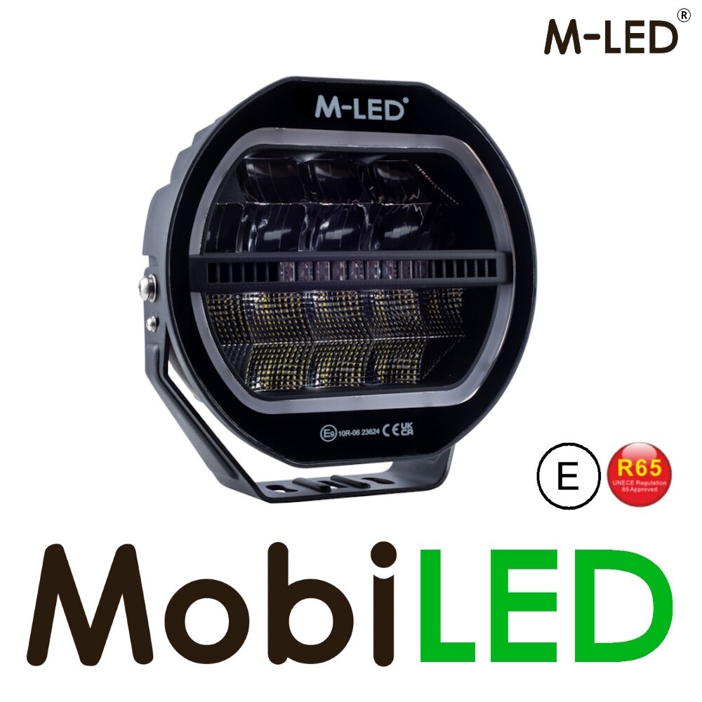 M-LED M-LED spotlight 66W watts 7" Dark with DRL and flash E-mark