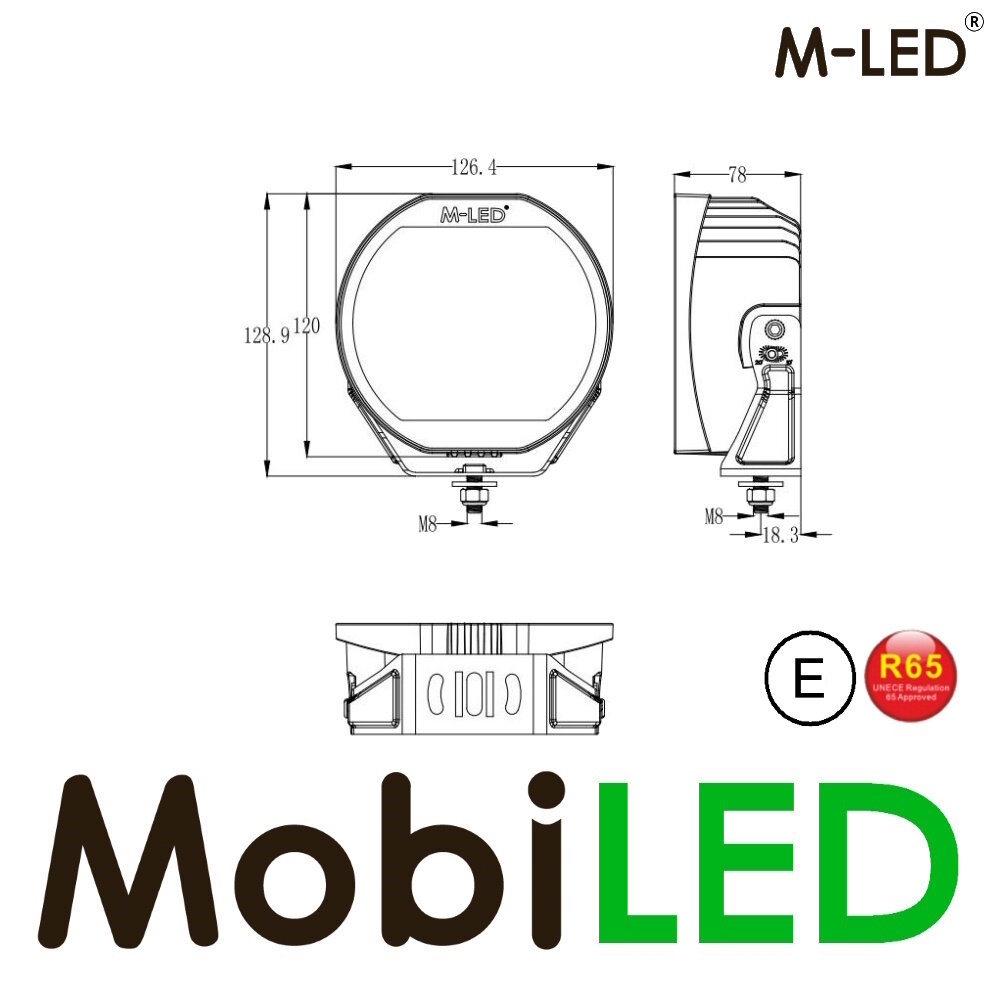 M-LED M-LED Co-Pilot amber/red position light and flash 5 inch E-mark M-LED M-LED Co-Pilot amber/red position light and flash 5 inch E-mark
