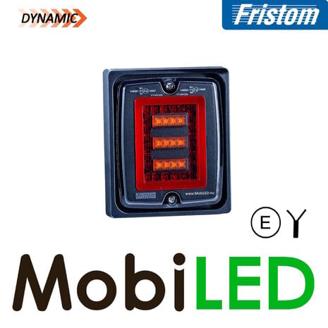 Fristom Fristom Blocklamp Rear light 3 functions dark look with frame E-mark Fristom Fristom Blocklamp Rear light 3 functions dark look with frame E-mark