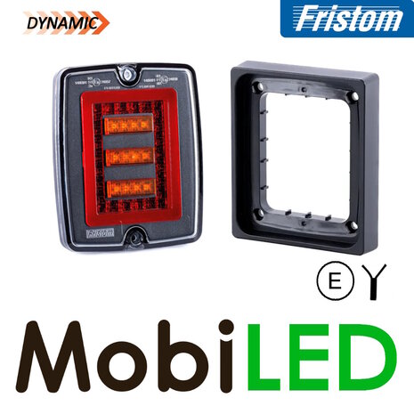 Fristom Fristom Bloklamp Achterlicht 3 functies dark look met frame E-keur Fristom Fristom Bloklamp Achterlicht 3 functies dark look met frame E-keur