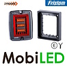 Fristom Fristom Blocklamp Rear light 3 functions dark look with frame E-mark Fristom Fristom Blocklamp Rear light 3 functions dark look with frame E-mark