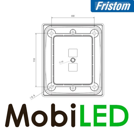 Fristom Fristom Blocklamp Rear light 3 functions dark look with frame E-mark Fristom Fristom Blocklamp Rear light 3 functions dark look with frame E-mark