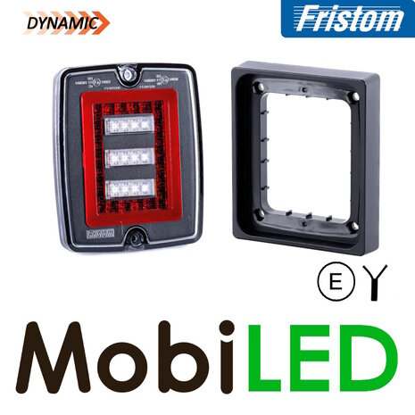Fristom Fristom Bloklamp Achterlicht 3 functies dark look met frame E-keur Fristom Fristom Bloklamp Achterlicht 3 functies dark look met frame E-keur
