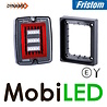 Fristom Fristom Blocklamp Rear light 3 functions dark look with frame E-mark Fristom Fristom Blocklamp Rear light 3 functions dark look with frame E-mark