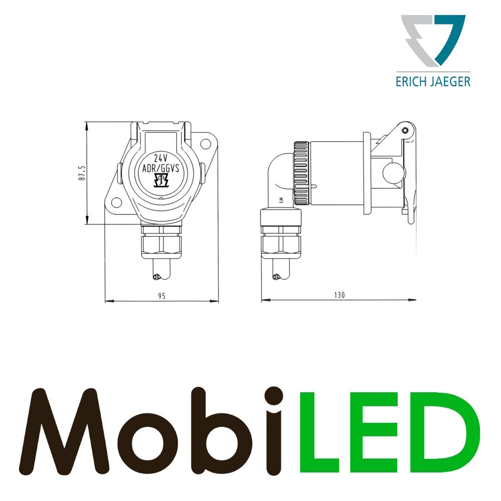 Jaeger Multiprise Jaeger 15 broches 24 V connexion à angle droit ISO-12098 ADR/VLG Jaeger Multiprise Jaeger 15 broches 24 V connexion à angle droit ISO-12098 ADR/VLG