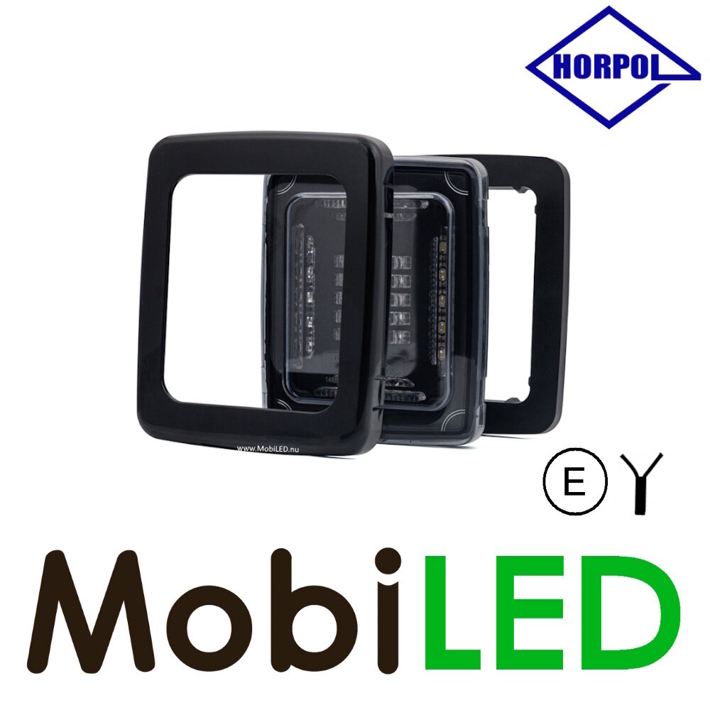 HORPOL Horpol Cube ear light 2 functions with black frame E-mark HORPOL Horpol Cube ear light 2 functions with black frame E-mark