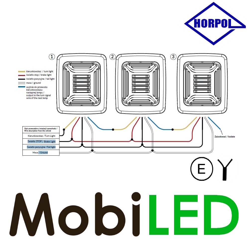 HORPOL Horpol Cube Achterlicht 2 functies met zwart frame E-keur HORPOL Horpol Cube Achterlicht 2 functies met zwart frame E-keur