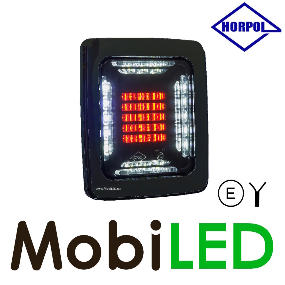 HORPOL Horpol Cube ear light 2 functions with black frame E-mark HORPOL Horpol Cube ear light 2 functions with black frame E-mark