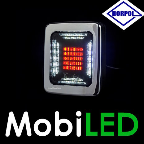 HORPOL Horpol Cube Achterlicht 2 functies met chrome frame E-keur