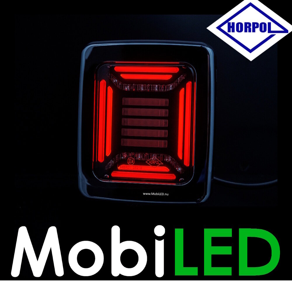 HORPOL Horpol Cube Achterlicht 3 functies met chrome frame E-keur