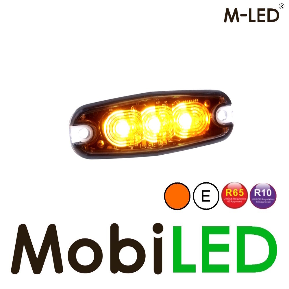 M-LED M-LED Flash ambre super mince  3 LED E-marque
