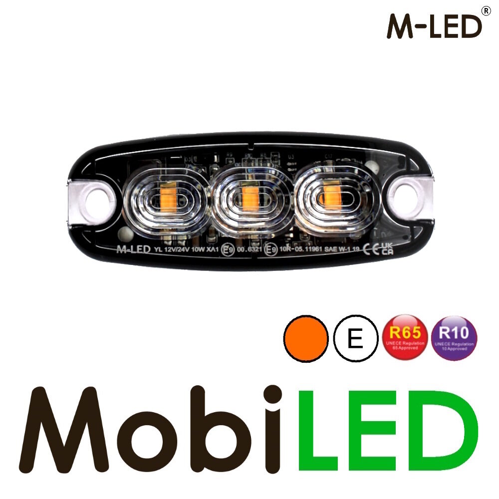 M-LED M-LED Flash ambre super mince  3 LED E-marque