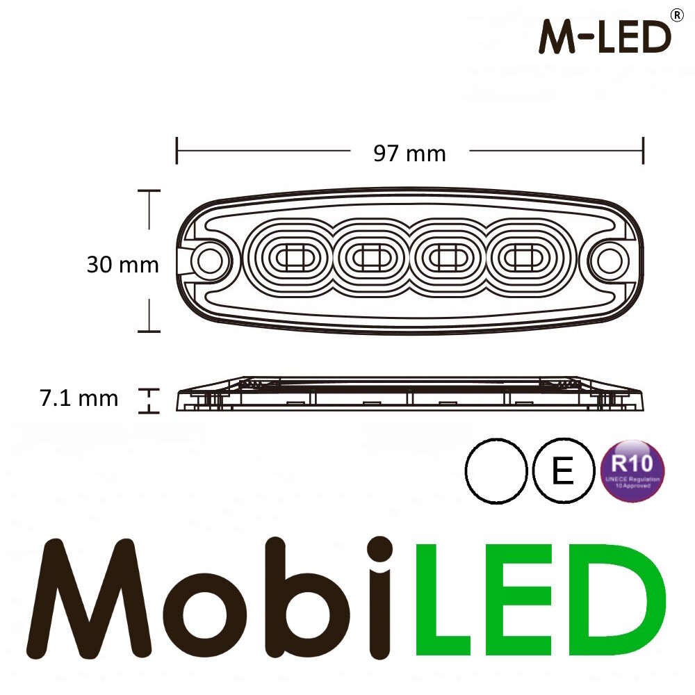 M-LED M-LED Flash super mince Blanc 4 LED E-marque M-LED M-LED Flash super mince Blanc 4 LED E-marque
