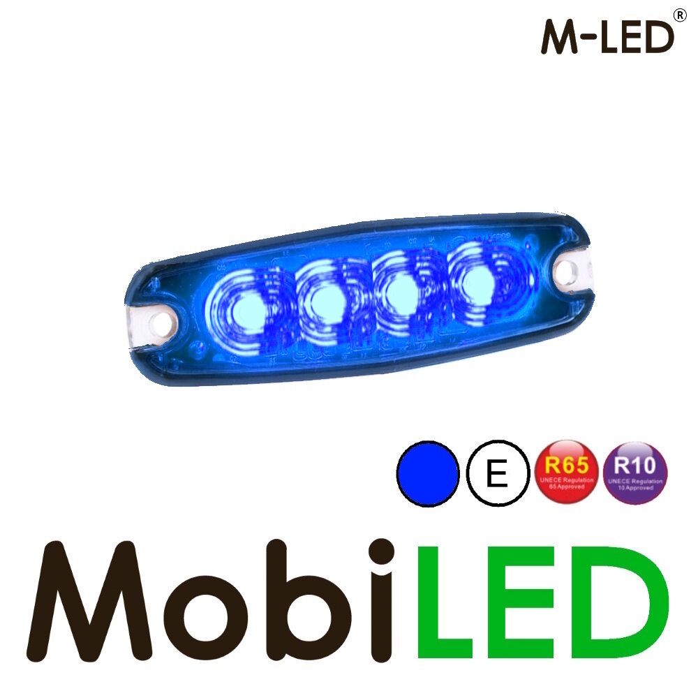 M-LED M-LED Flash super mince bleu 4 LED E-marque M-LED M-LED Flash super mince bleu 4 LED E-marque