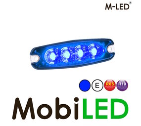 M-LED Flitser super dun 4 leds blauw M-LED Flitser super dun 4 leds blauw