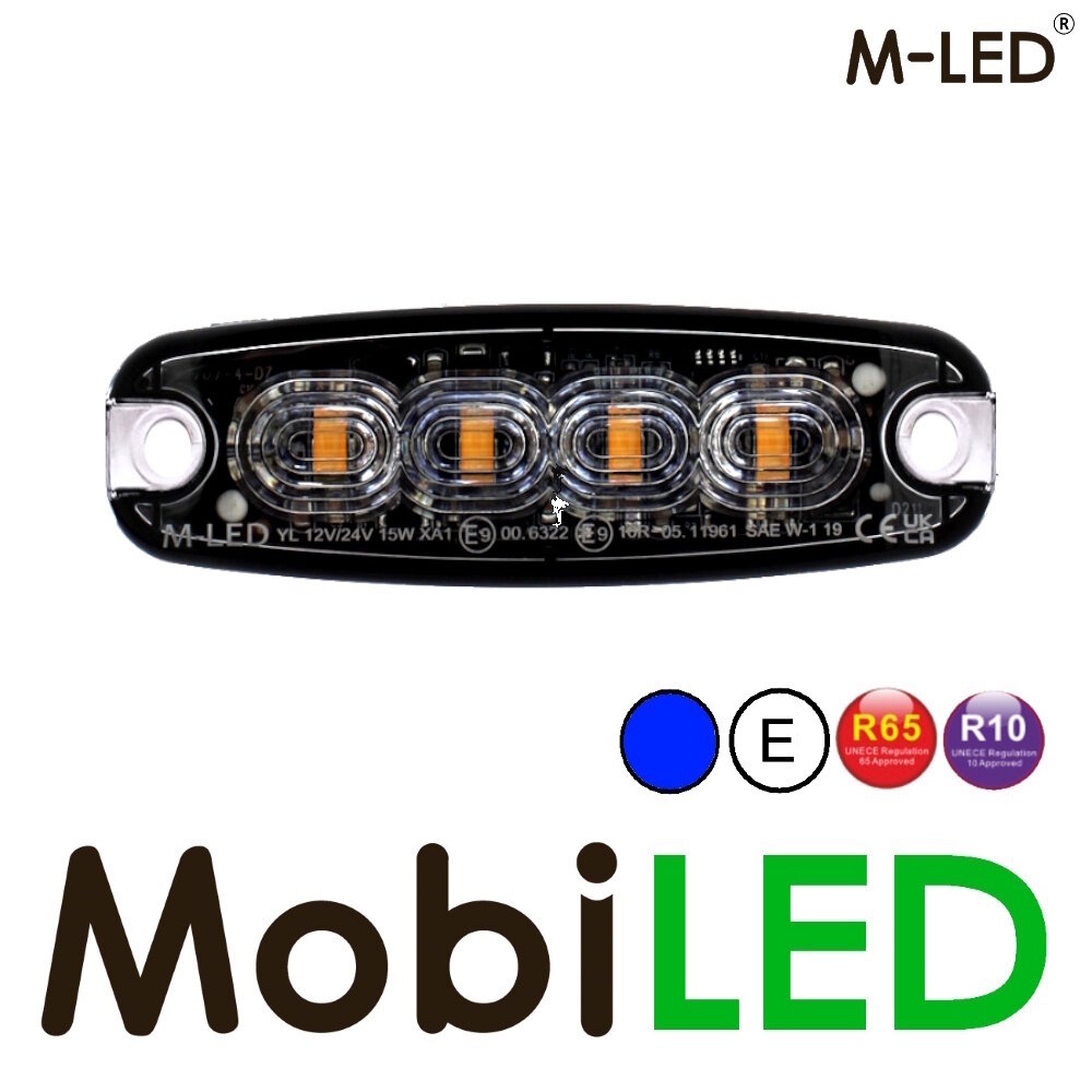 M-LED M-LED Flash super mince bleu 4 LED E-marque M-LED M-LED Flash super mince bleu 4 LED E-marque