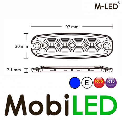 M-LED M-LED Flash super mince bleu 4 LED E-marque M-LED M-LED Flash super mince bleu 4 LED E-marque