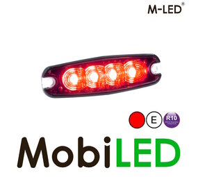 M-LED Flitser super dun 4 leds rood