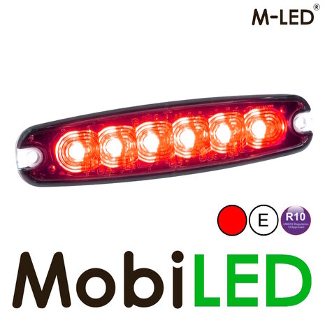 M-LED M-LED Flash super mince 6 LED rouge E-marque M-LED M-LED Flash super mince 6 LED rouge E-marque