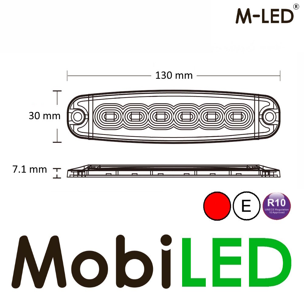 M-LED M-LED Flash super mince 6 LED rouge E-marque M-LED M-LED Flash super mince 6 LED rouge E-marque