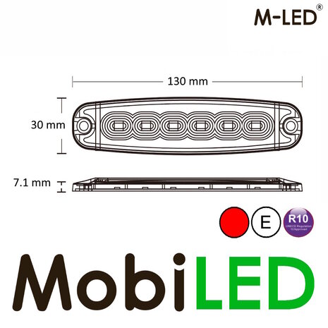 M-LED M-LED Flash super mince 6 LED rouge E-marque M-LED M-LED Flash super mince 6 LED rouge E-marque