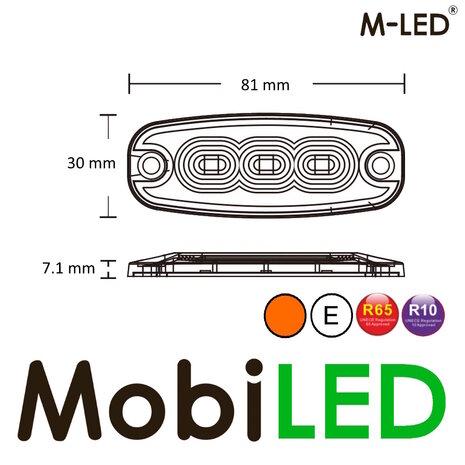 M-LED M-LED Flasher amber super thin 3 LEDs 5m E-mark M-LED M-LED Flasher amber super thin 3 LEDs 5m E-mark