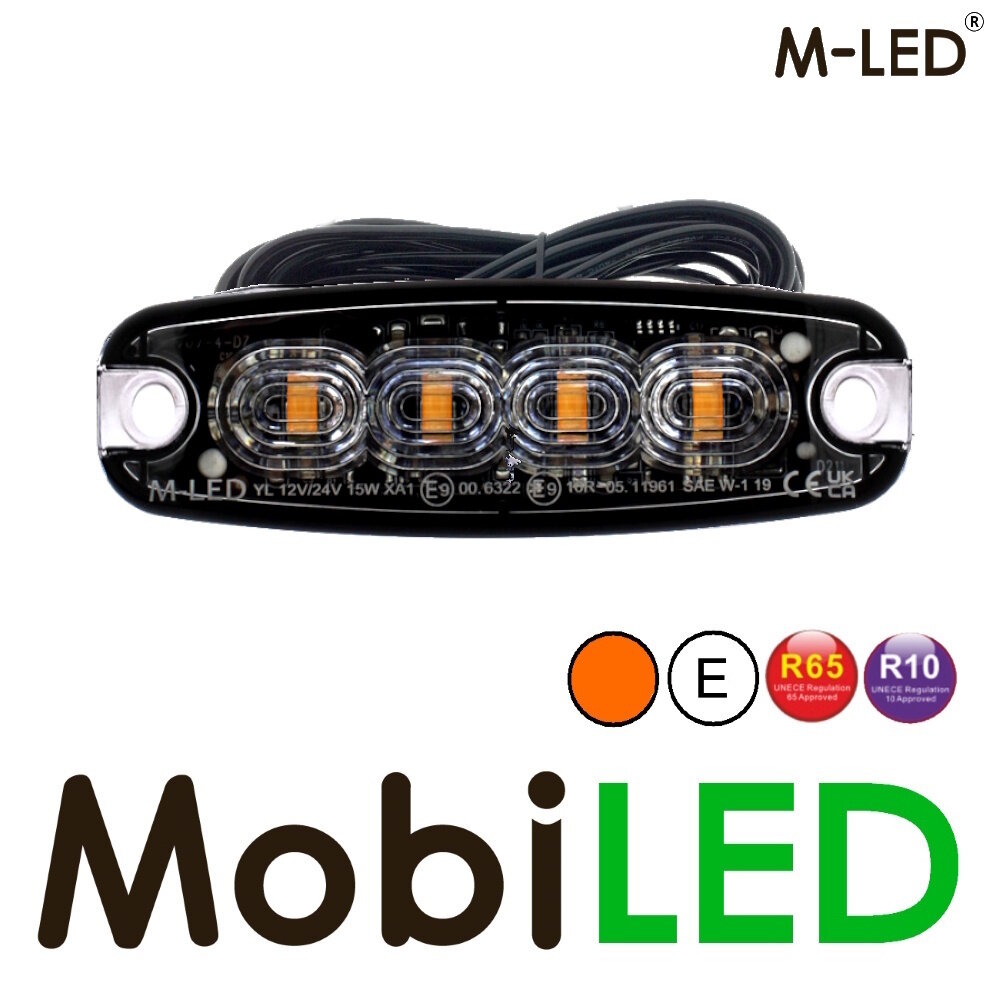 M-LED M-LED Flash super mince 4 LED ambre 5m E-marque M-LED M-LED Flash super mince 4 LED ambre 5m E-marque